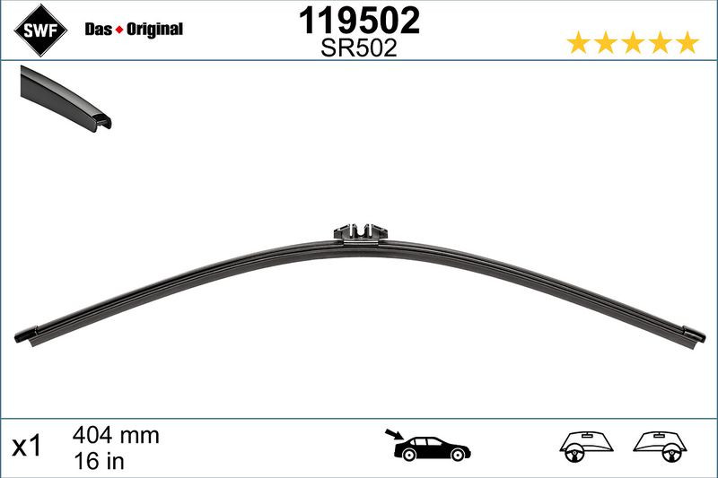 Lamela stergator spate SWF Wiper FB REAR LHD RHD 404 mm