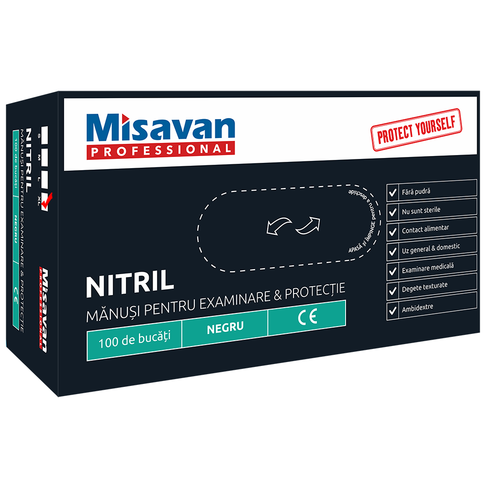 Manusi nitril Misavan, negru XL