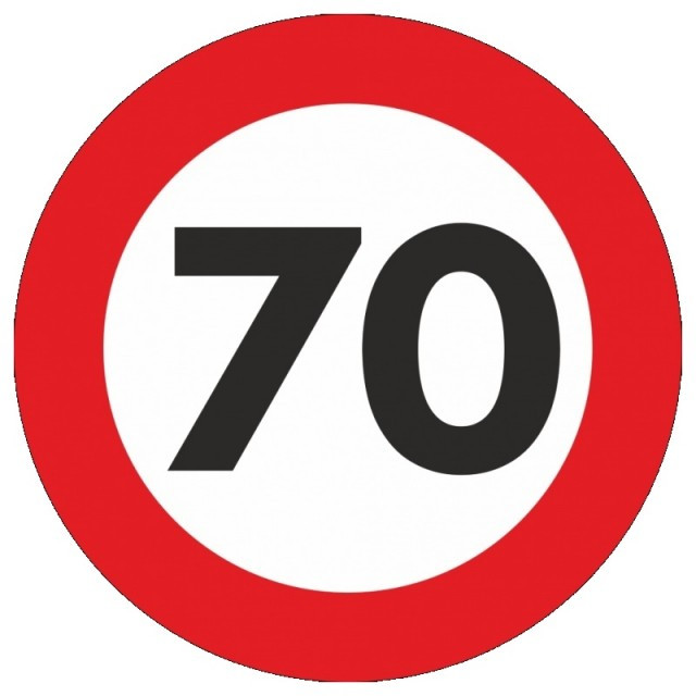 Indicator limitare viteza autocolant 70 km ora o12