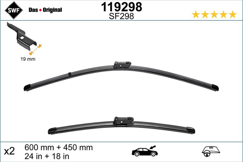 Set lamela stergator SWF Wiper FB OE LHD 600 450 mm