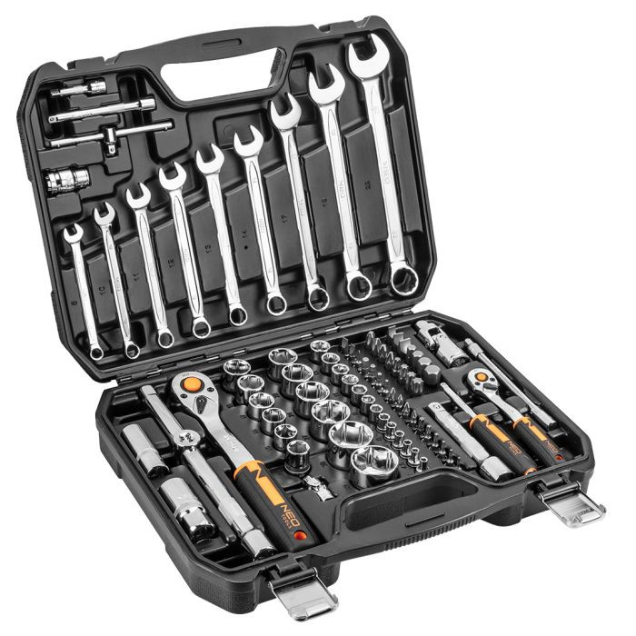 Set de chei cu clichet ½ si ¼ multifunctionale, 82 de piese