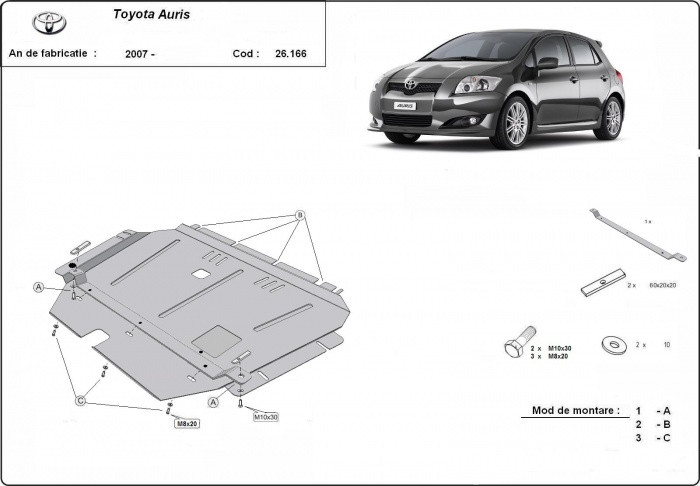 Scut metalic motor, cutie de viteza