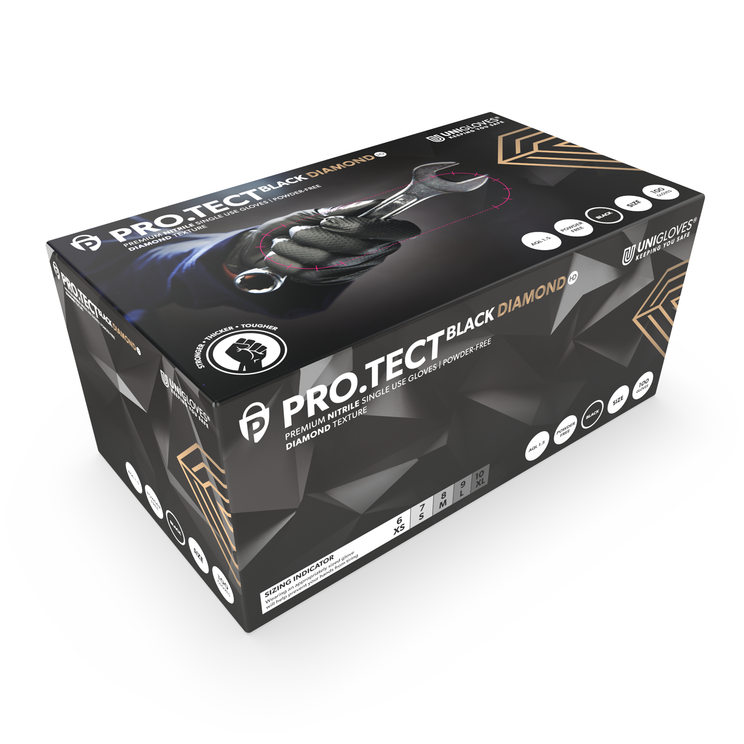 Manusi nitril PROTECT Black Diamond HD XL 100 buc